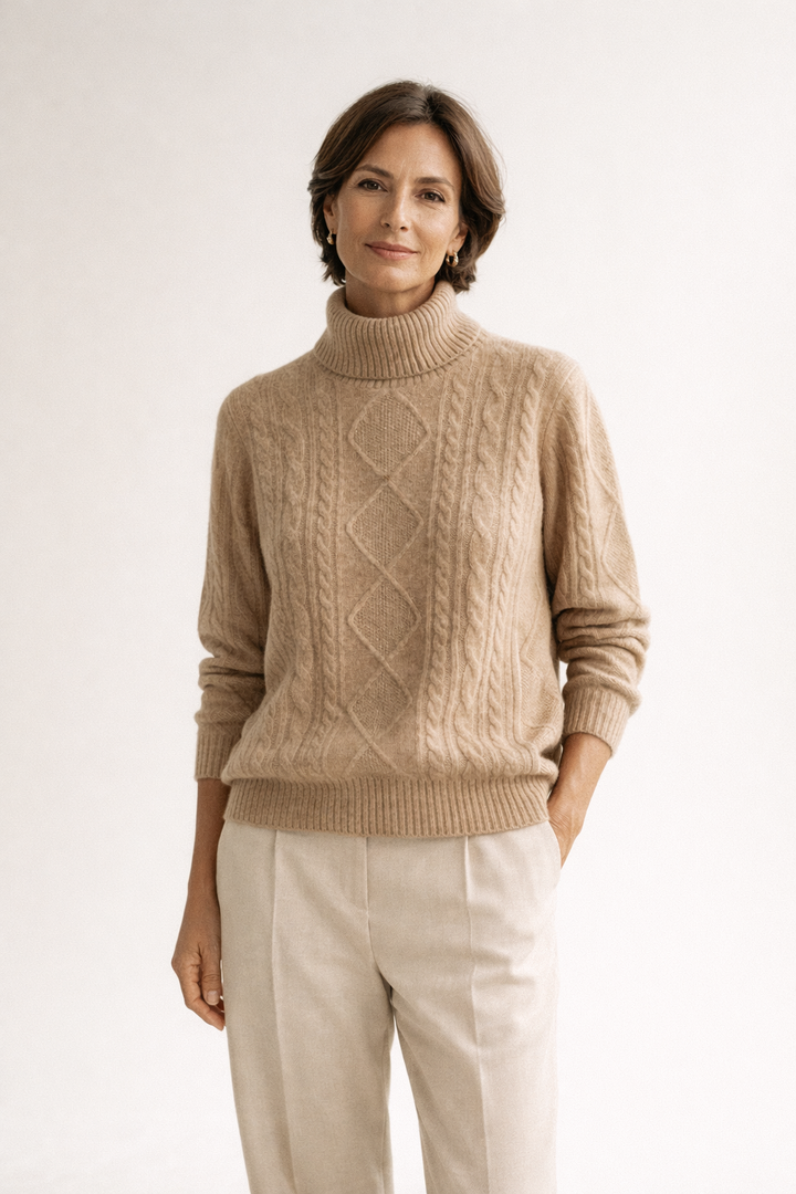 Elżbieta™ | Haftowany Golf z Wełny Merino