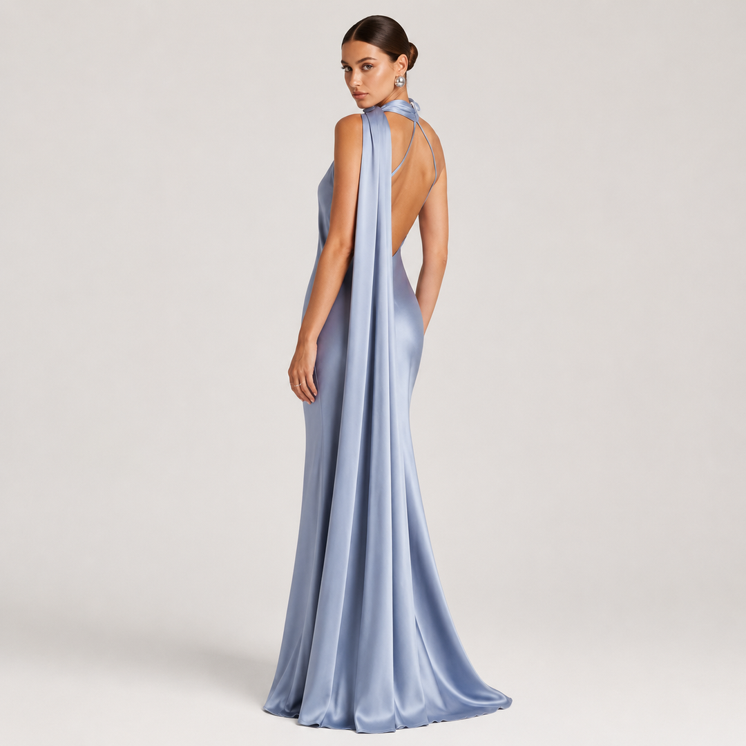 Natalia | Vestido Largo de Fiesta con Cuello Halter