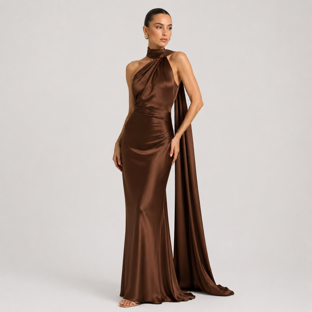 Natalia | Vestido Largo de Fiesta con Cuello Halter