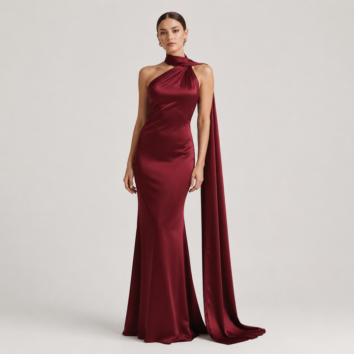 Natalia | Vestido Largo de Fiesta con Cuello Halter