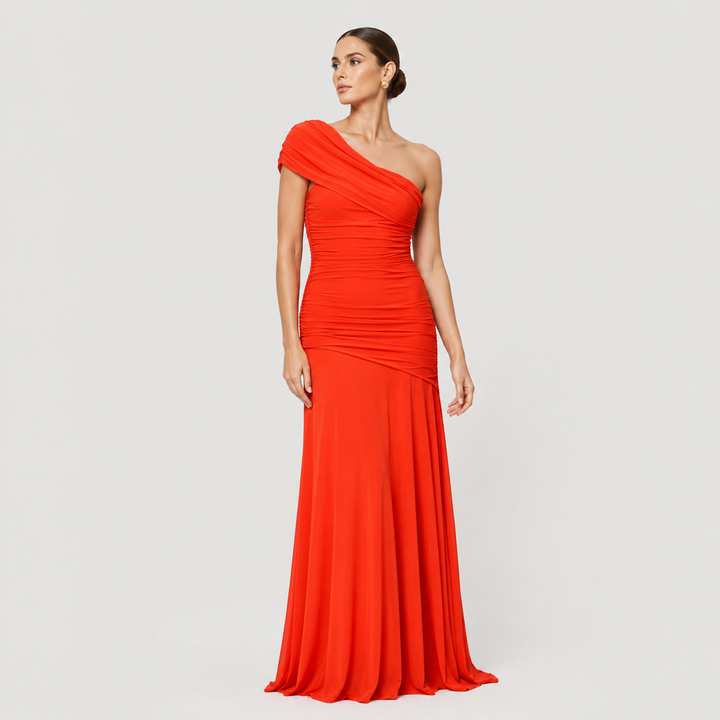 Lucía | Vestido Largo Asimétrico de Un Hombro