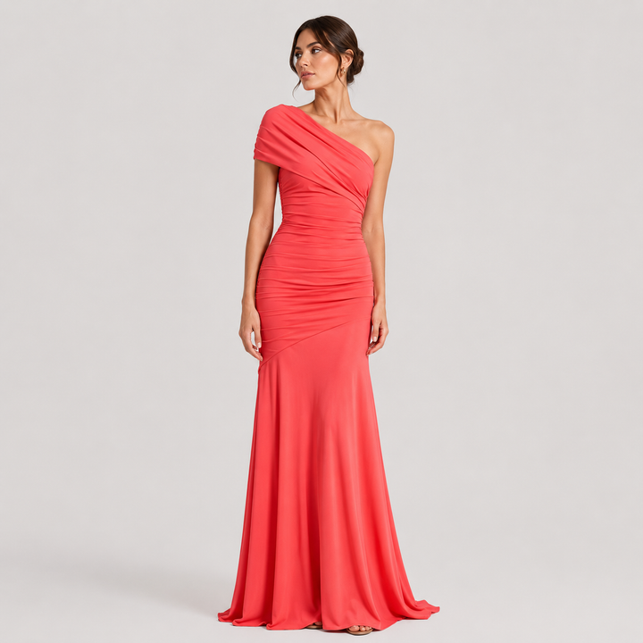 Lucía | Vestido Largo Asimétrico de Un Hombro