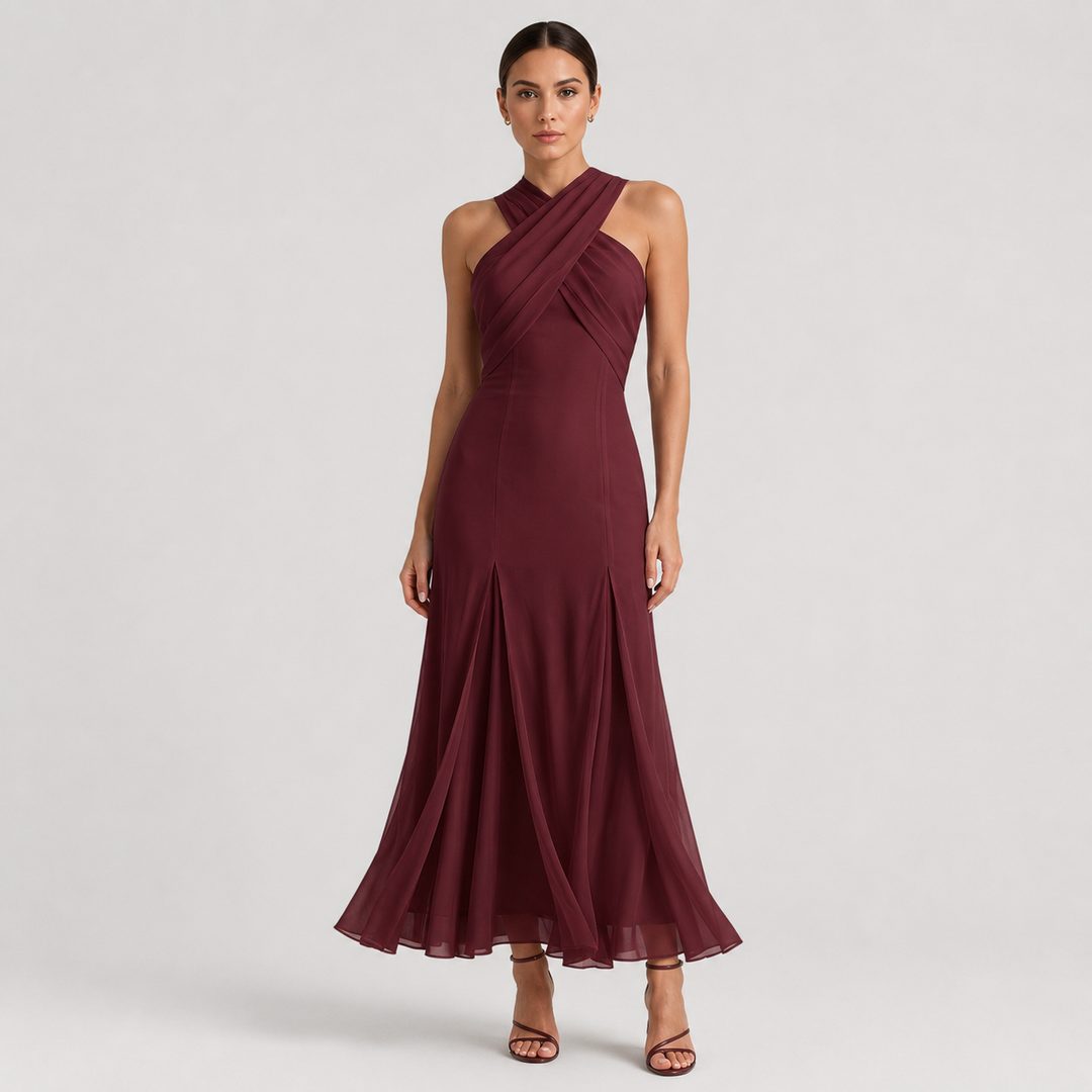 Valentina | Vestido Midi de Fiesta con Escote Halter