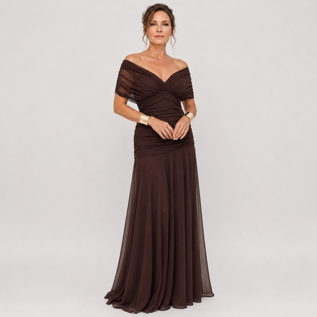 Elena | Vestido Largo de Fiesta con Escote Bardot