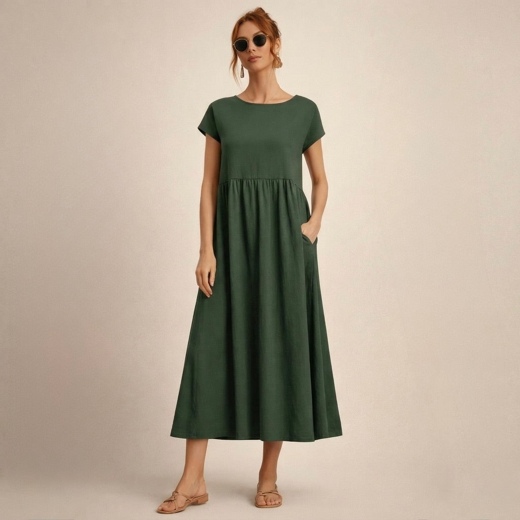 Clara | Wygodna Sukienka Z Kieszeniami