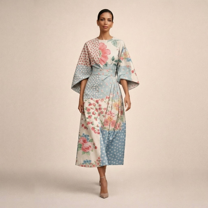 Ewa | Kwiatowa Sukienka Midi