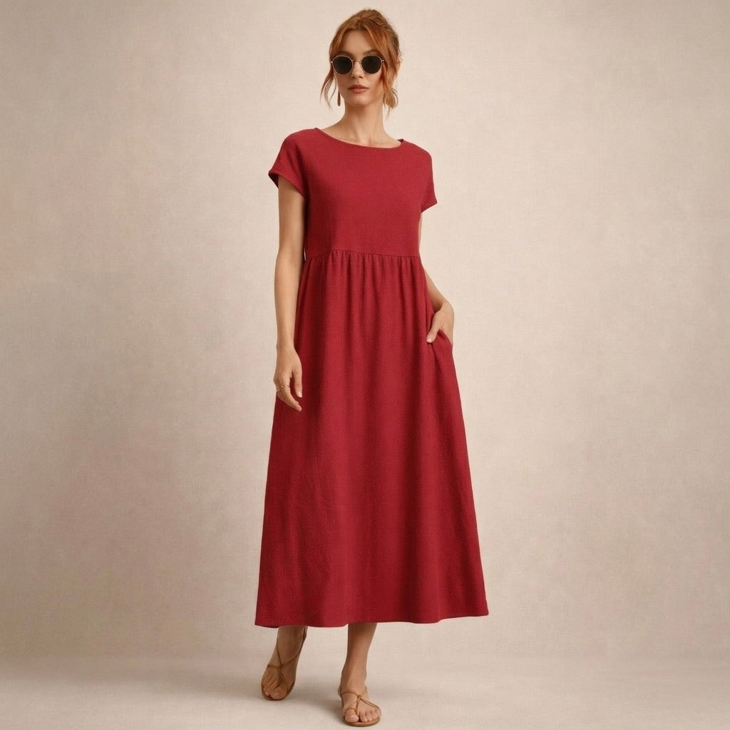 Clara | Wygodna Sukienka Z Kieszeniami