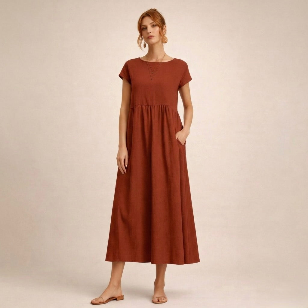 Clara | Wygodna Sukienka Z Kieszeniami