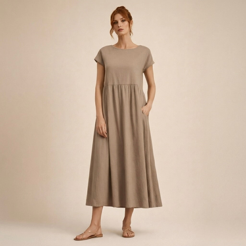 Clara | Wygodna Sukienka Z Kieszeniami