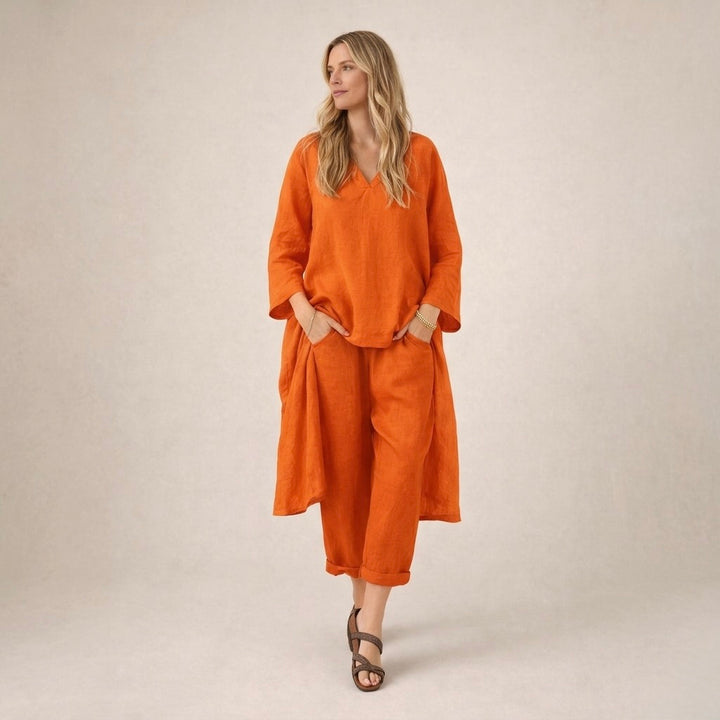 Marianne | Luźny Komplet Lniany