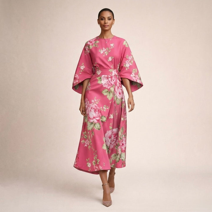 Ewa | Kwiatowa Sukienka Midi