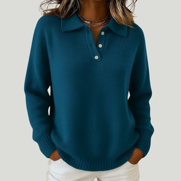 Krystyna™ | Klasyczny Sweter z Kołnierzykiem