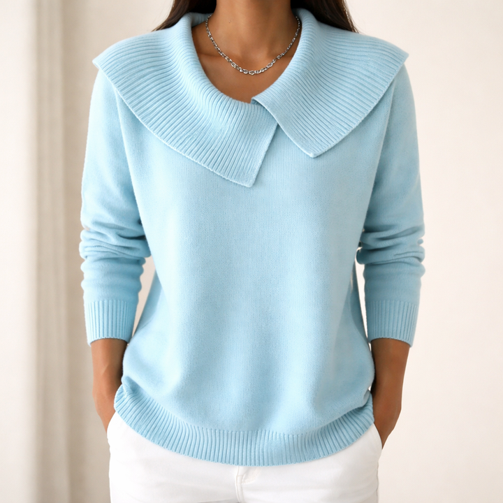 Magda | Sweter z Szerokim Kołnierzem