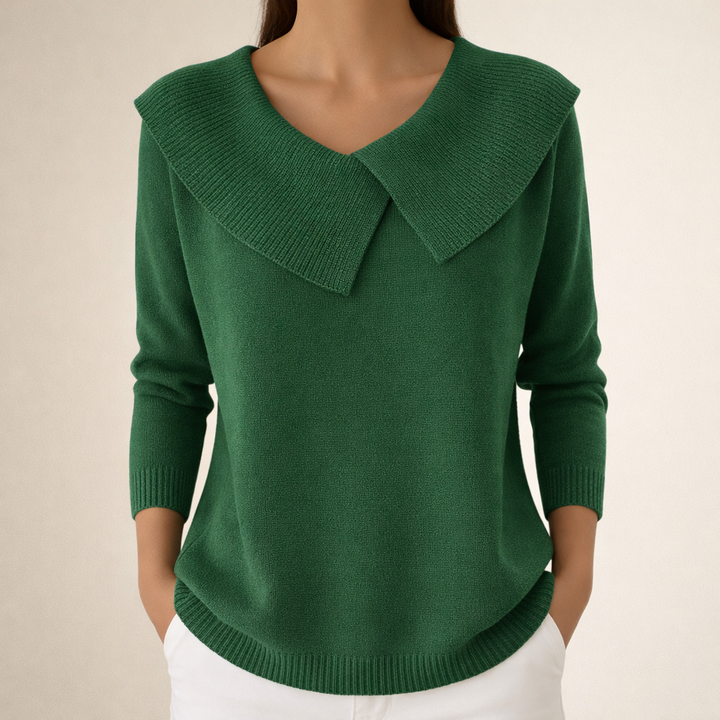 Magda | Sweter z Szerokim Kołnierzem