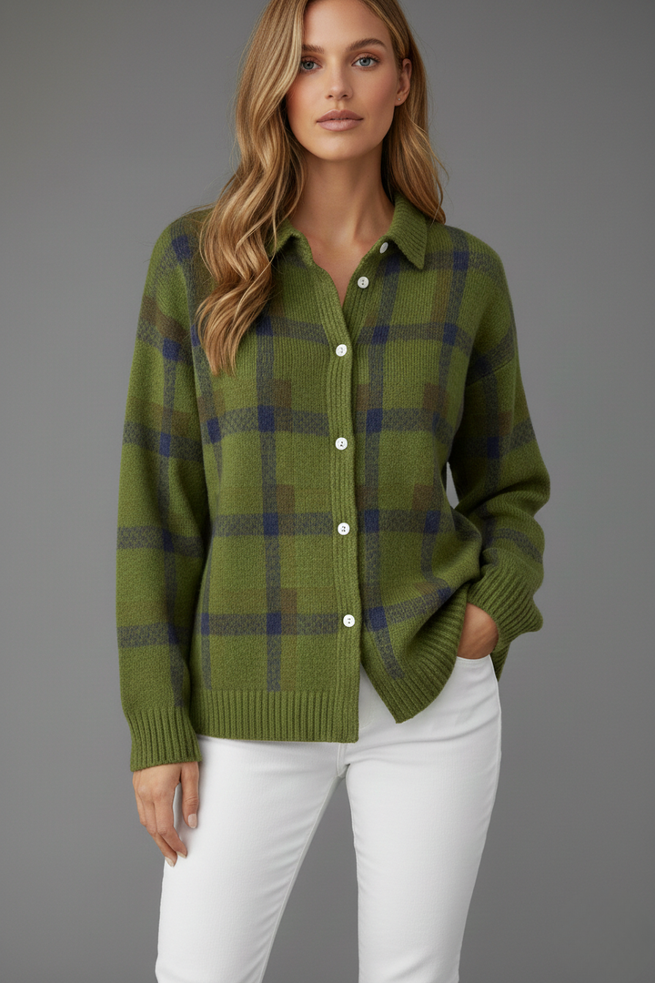 Agnieszka | Klasyczny Kardigan W Kratę