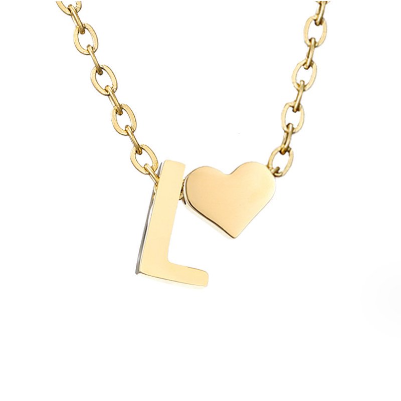 Naszyjnik z literą i sercem Forever Love