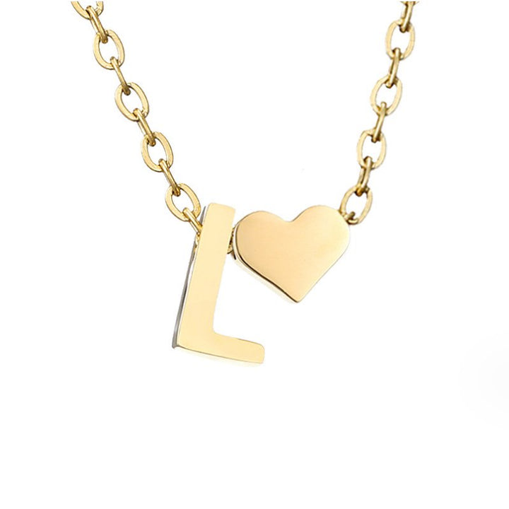 Naszyjnik z literą i sercem Forever Love