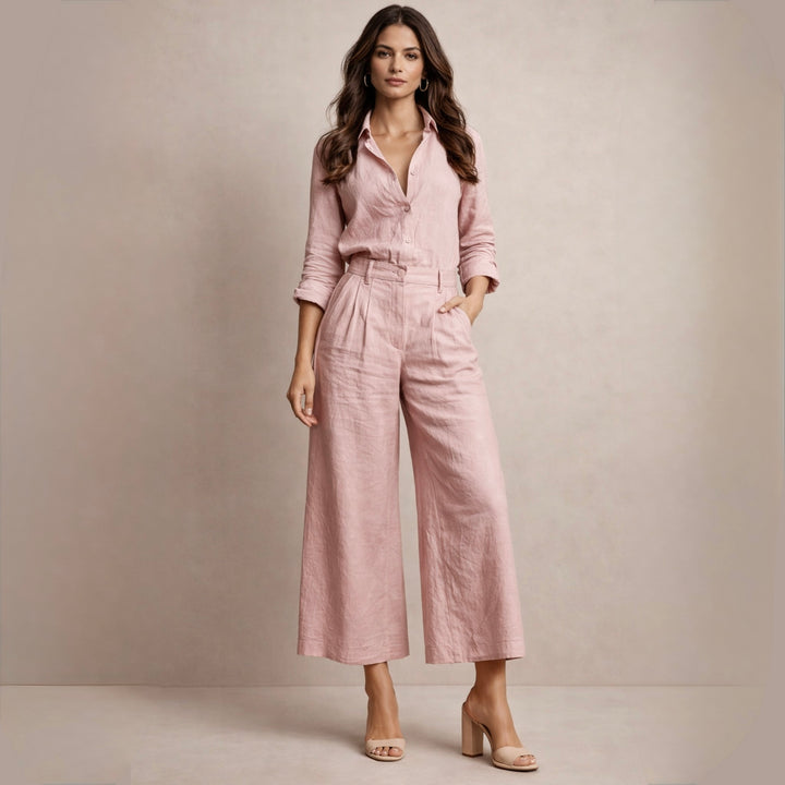 Delphine | Elegancki Komplet Lniany