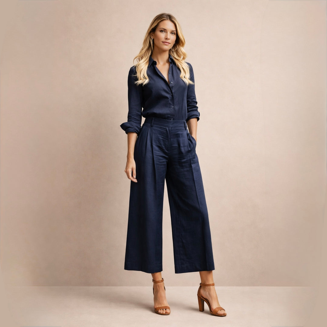 Delphine | Elegancki Komplet Lniany