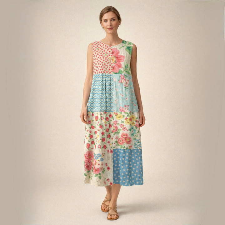 Marta | Patchwork Sukienka Midi