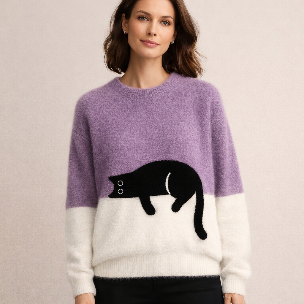 Elżbieta™ | Pluszowy Sweter z Kotem