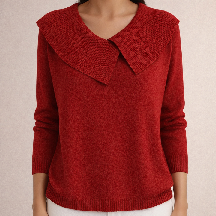 Magda | Sweter z Szerokim Kołnierzem