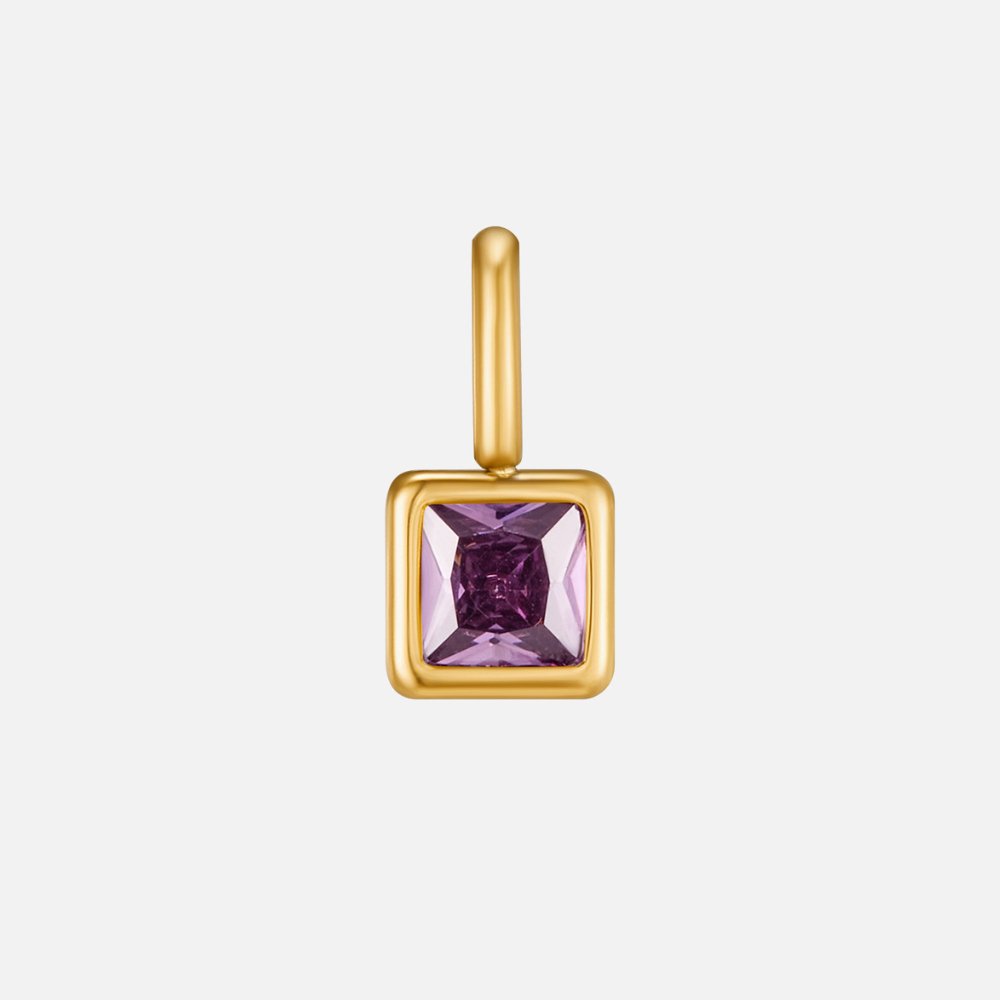 Naszyjnik z kamieniem urodzinowym Square Pendant