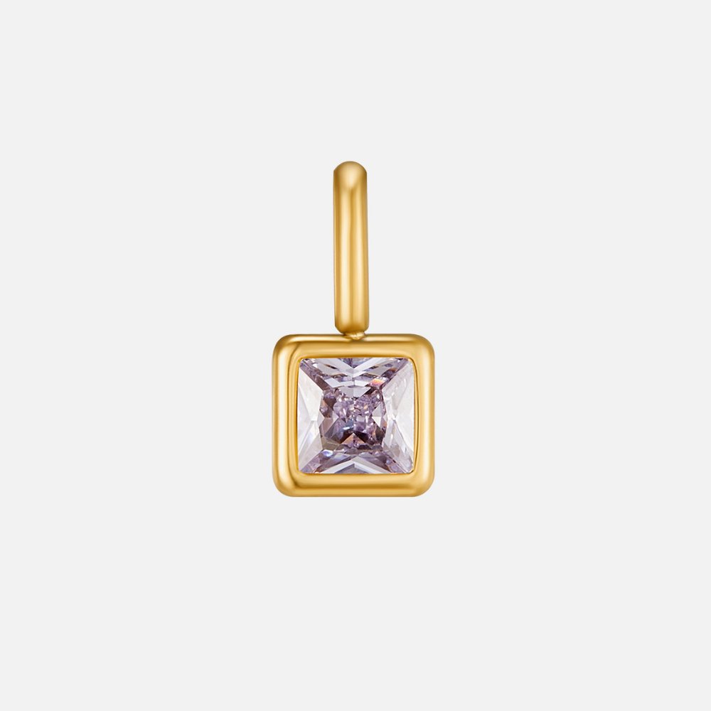 Naszyjnik z kamieniem urodzinowym Square Pendant