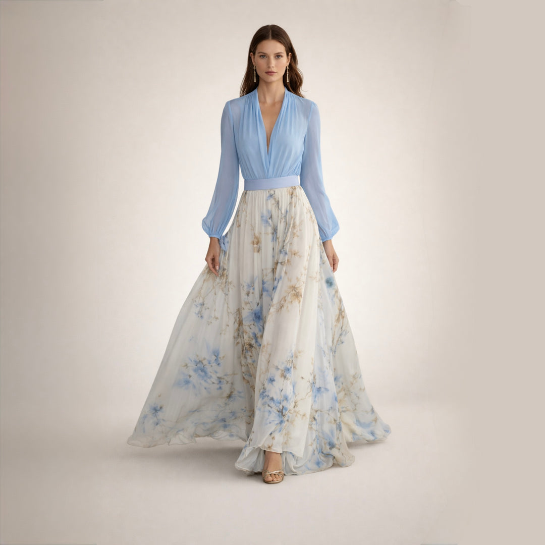 Rita | Elegancka kwiecista sukienka maxi