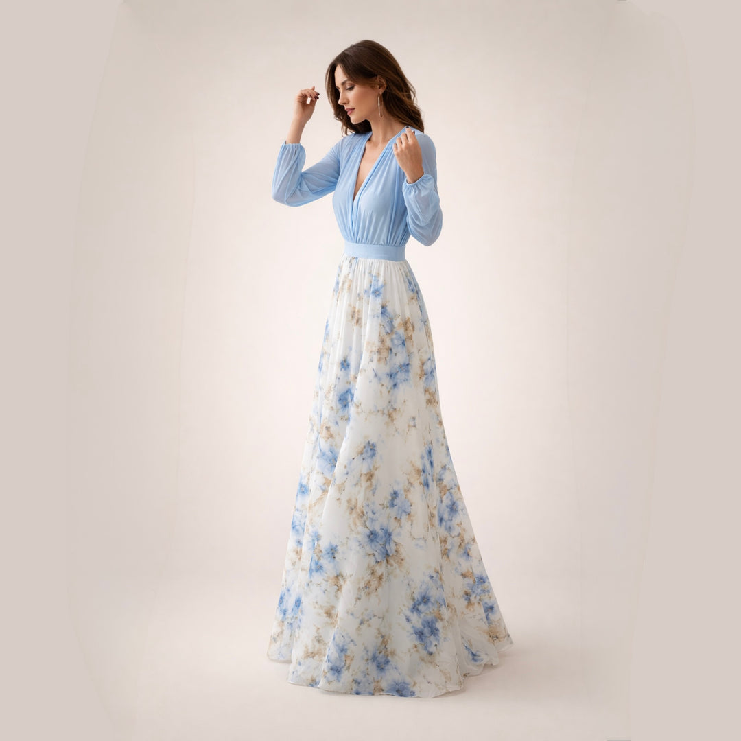 Rita | Elegancka kwiecista sukienka maxi