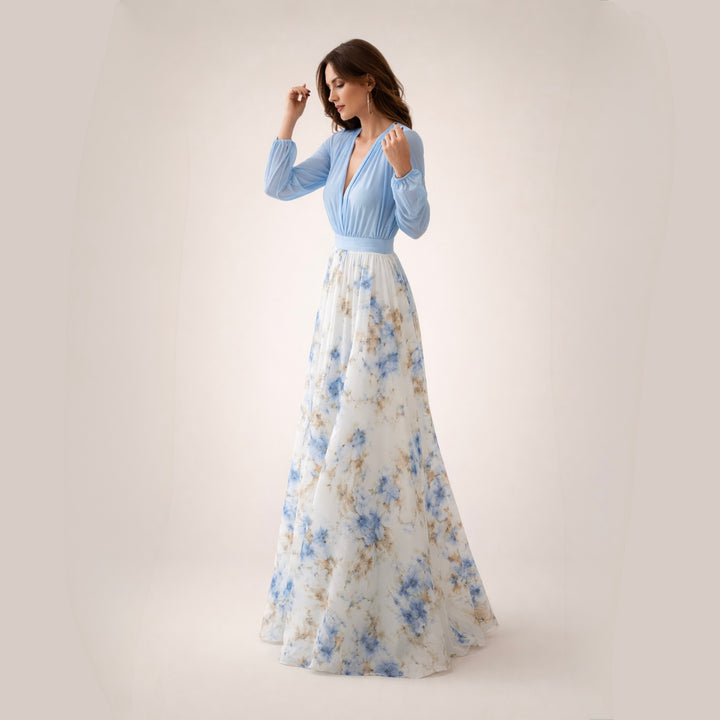 Rita | Elegancka kwiecista sukienka maxi