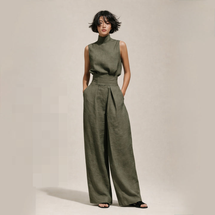 Elisa | Elegancki Kombinezon Z Wysokim Stanem