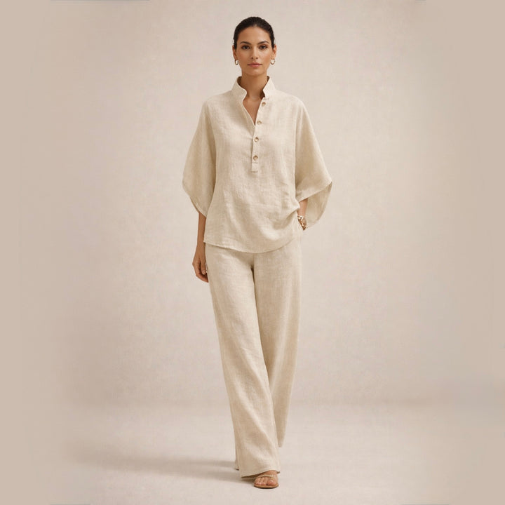 Maria | Luźny Zestaw Lniany