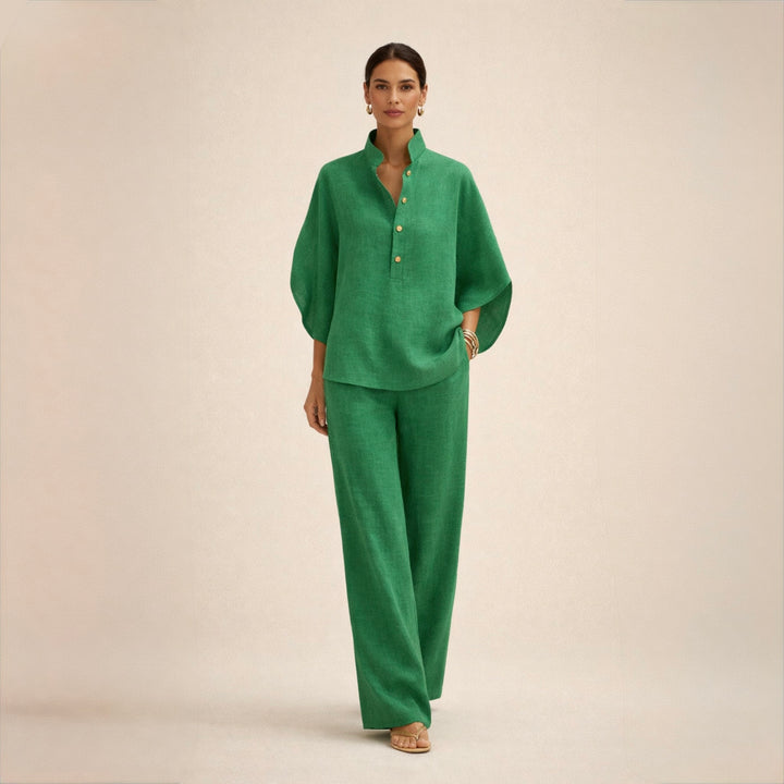 Maria | Luźny Zestaw Lniany