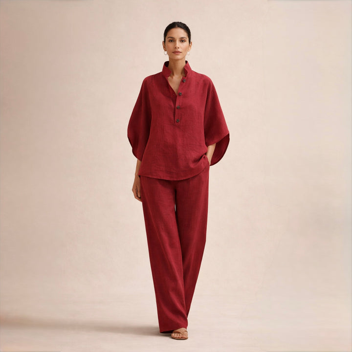 Maria | Luźny Zestaw Lniany