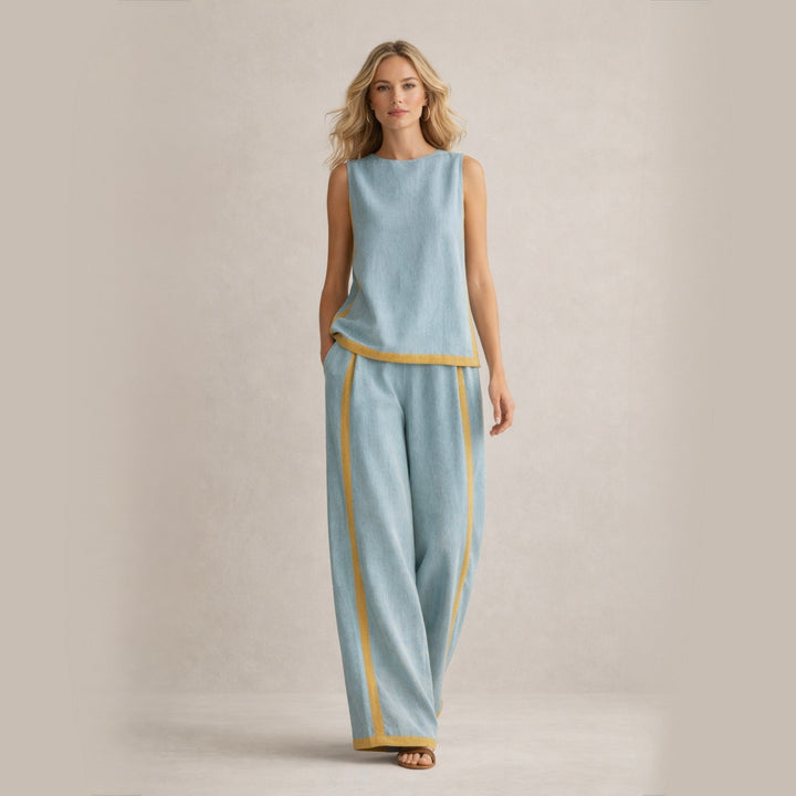 Sophie | Elegancki Zestaw Z Szerokimi Nogawkami