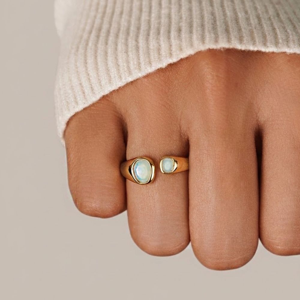 Pierścionek owijany Vintage Aquamarine