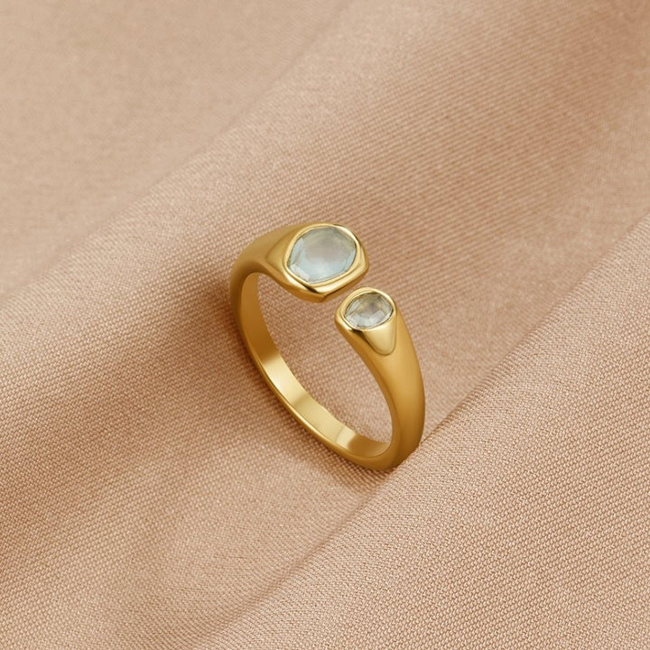 Pierścionek owijany Vintage Aquamarine