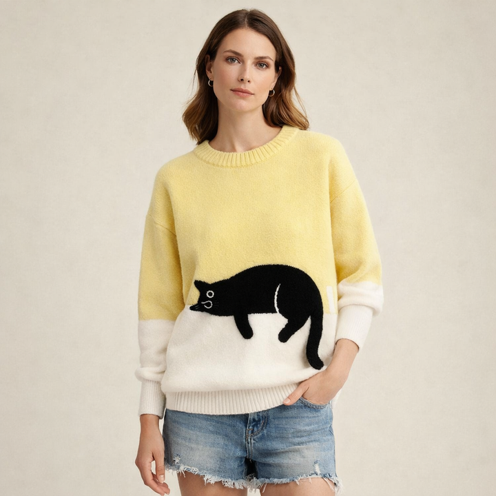 Elżbieta™ | Pluszowy Sweter z Kotem